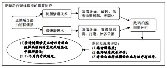渗透树脂与微研磨技术修复正畸后牙面白斑样病损的对照